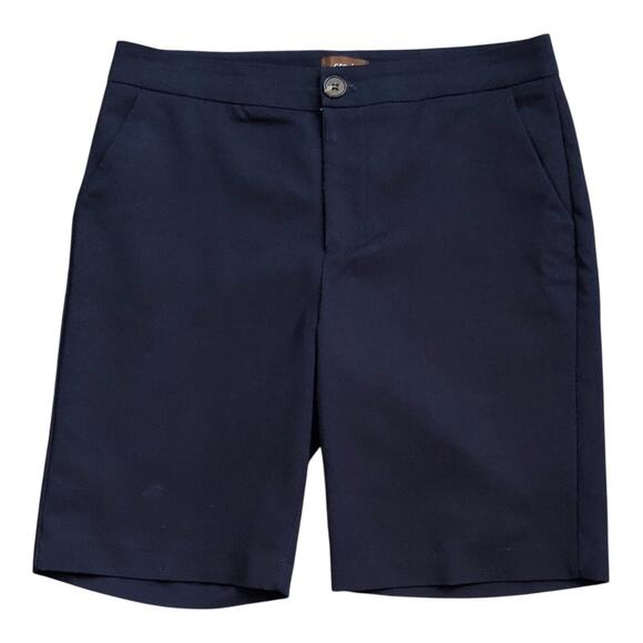 CROSBY Womens Size 8 Navy Blue Cotton Blend Flat Front Bermuda Shorts - Picture 1 of 6